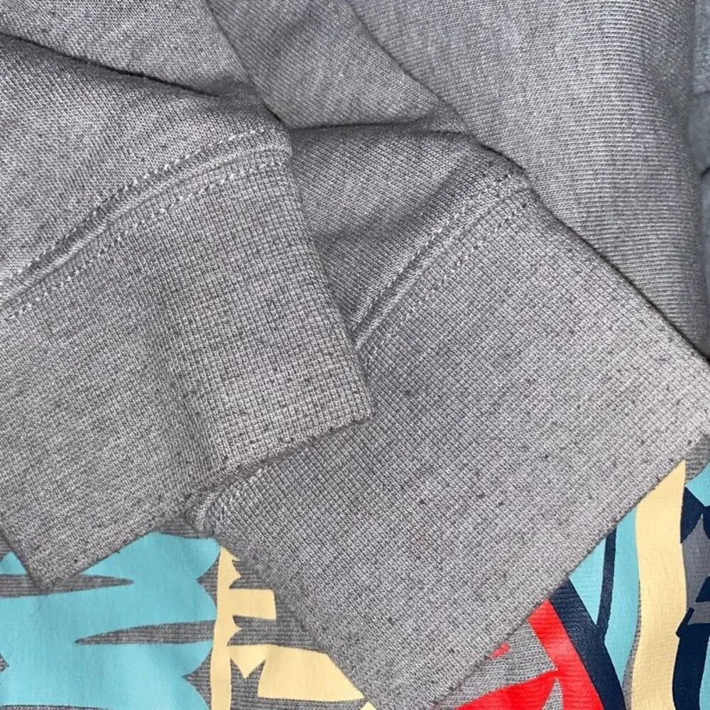 Vans hoodie full zip youth boys L gray graphic Van front back